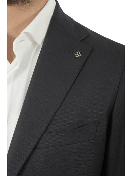 Giacca Tagliatore in Hopsack Blu